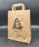 Szalagfüles papírtáska 45cm. x 48cm. x 17cm. 10 db.,BARNA, KARÁCSONY