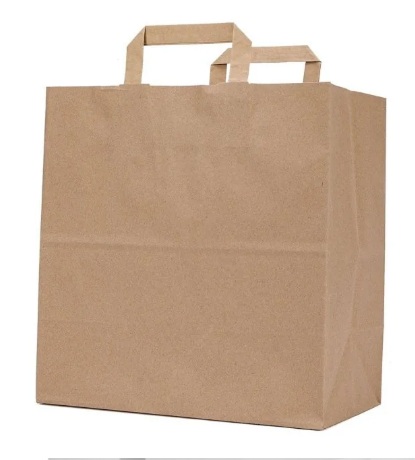 Szalagfüles papírtáska 22cm. x 28cm. x 10cm. 10 db.